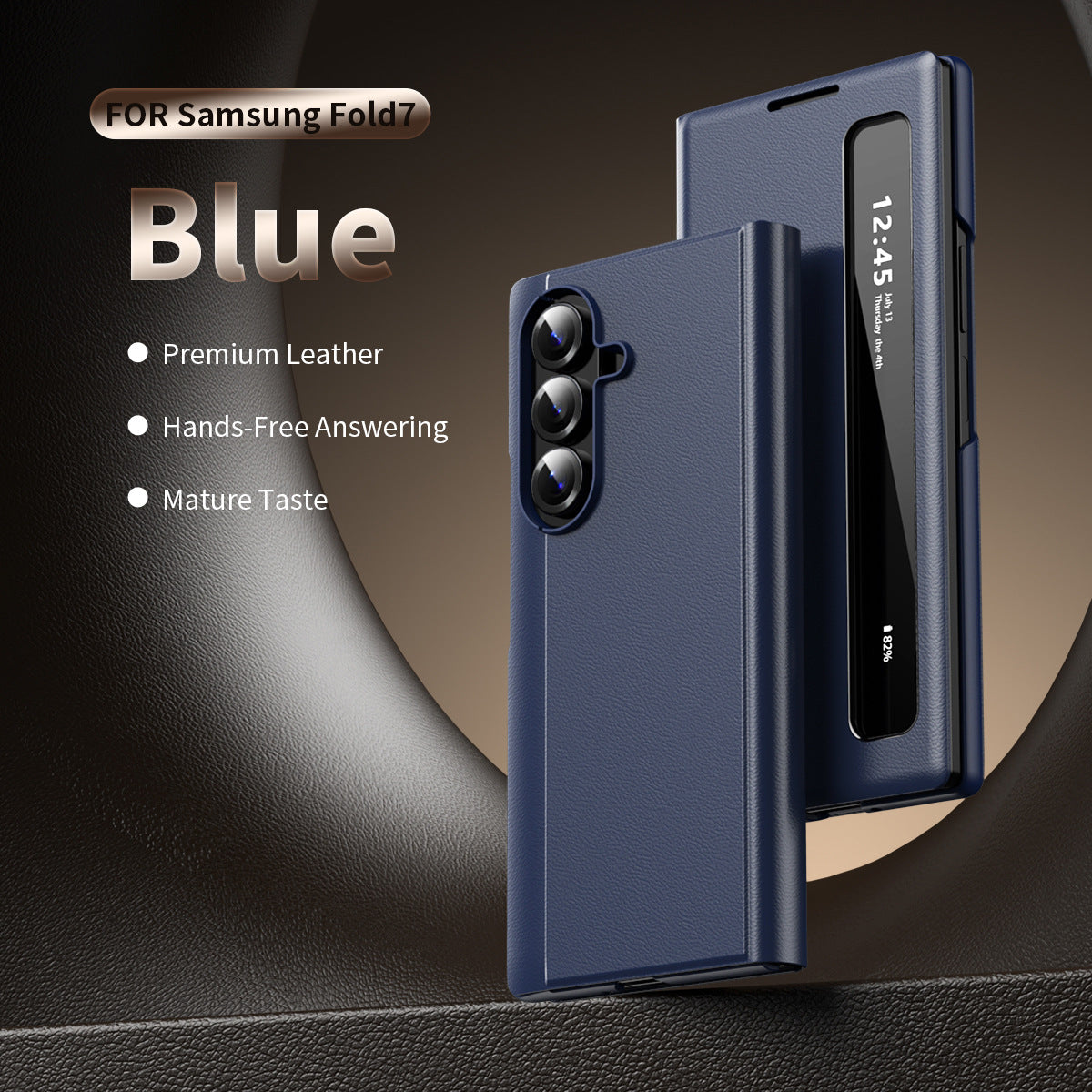 Business Smart Side Window Leather Phone Case For Galaxy Z Fold Series