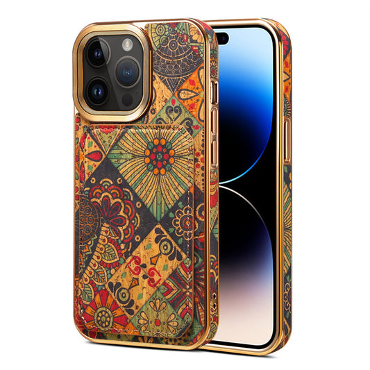 Bohemia Retro Anti-fall Protective iPhone Case With Card Holder - Mycasety Mycasety