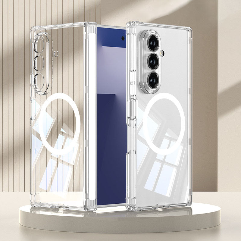 Magnetic Transparent Anti-drop Phone Case With Airbag & MagSafe Wireless Charging For Galaxy Z Fold7