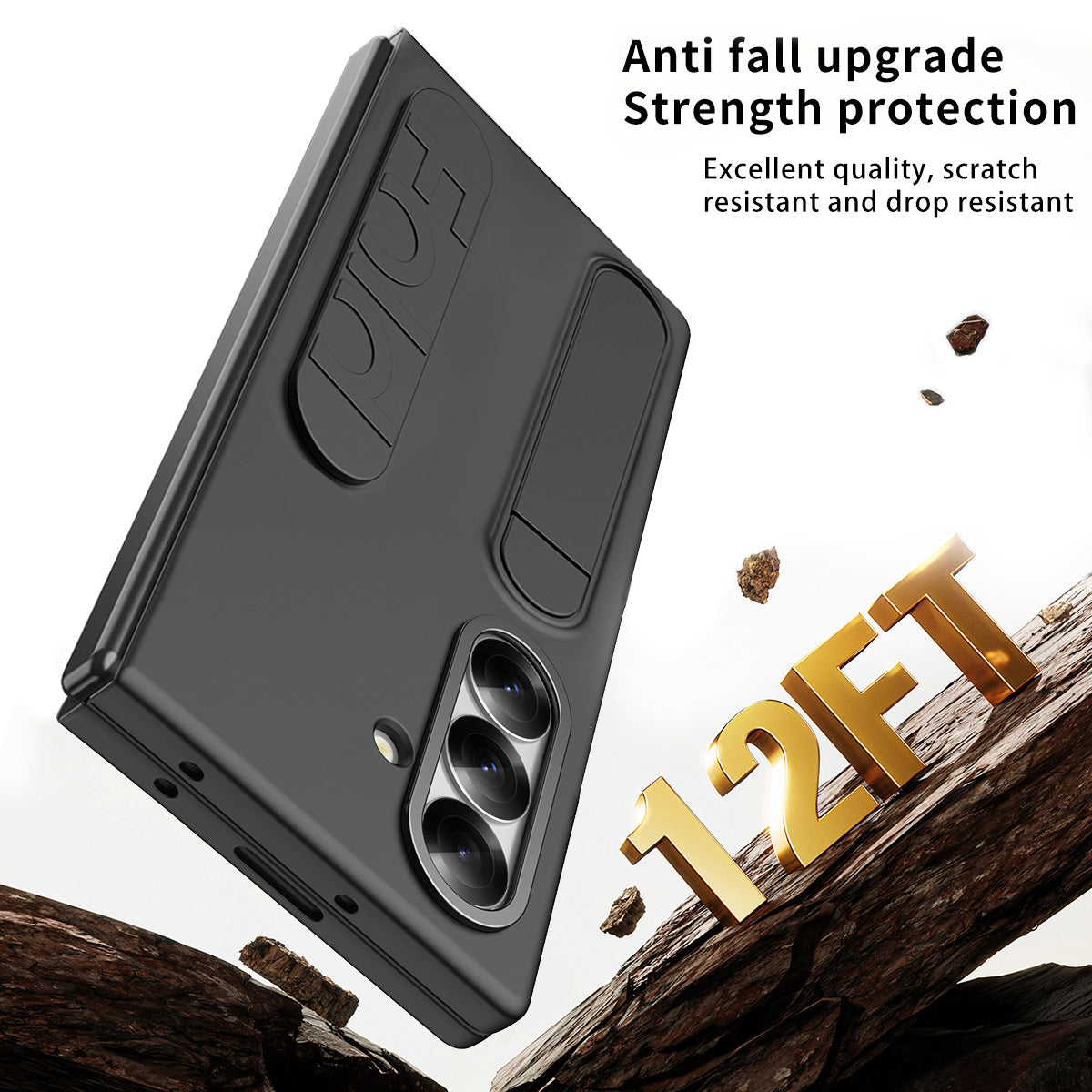 Shockproof Wristband Bracket Phone Case With Glass Film & Card Holder For Galaxy Z Fold 7/6/5/4