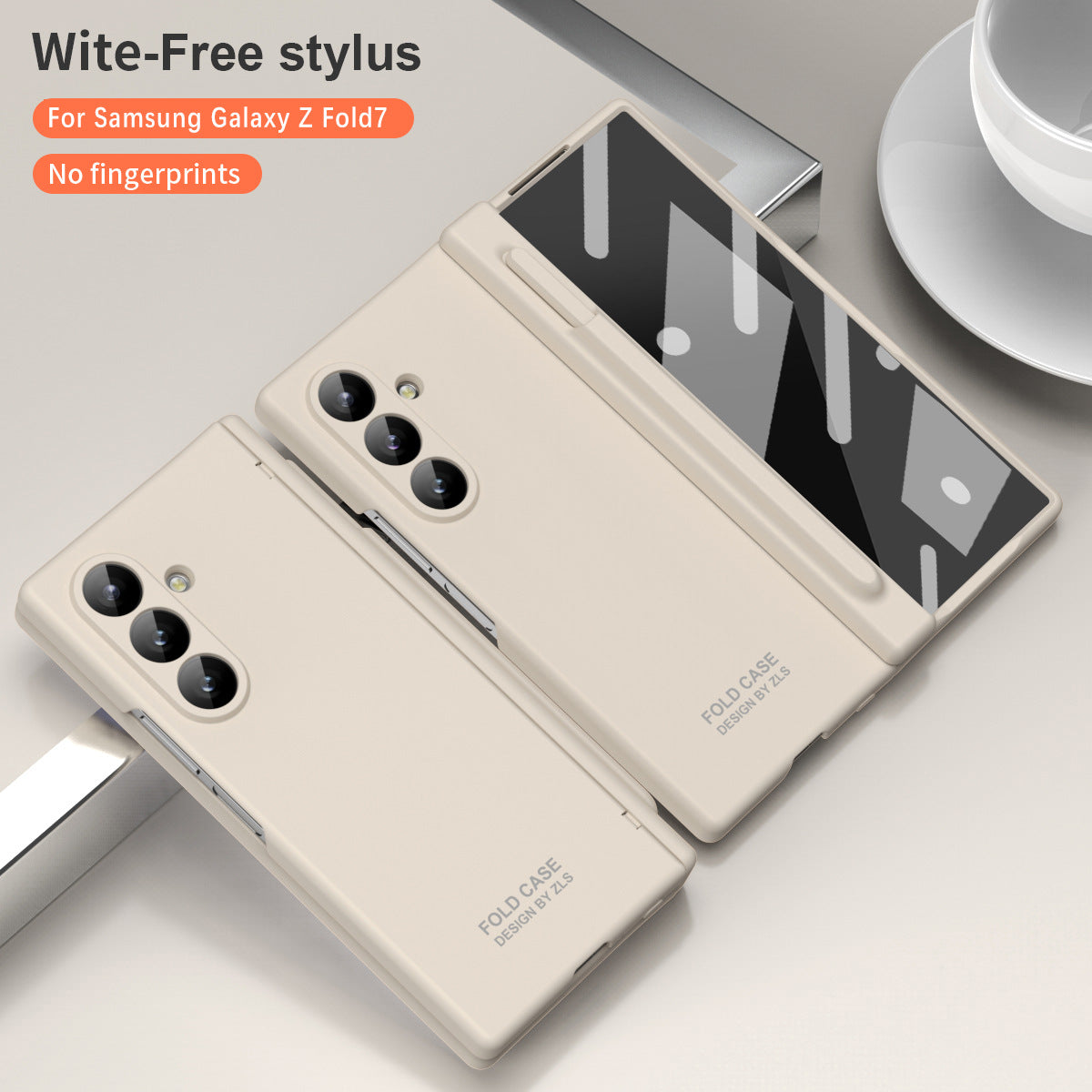 Frosted Silicone Hinge Protective Phone Case With Pen Slot & Stylus & Glass Film For Galaxy Z Fold Series