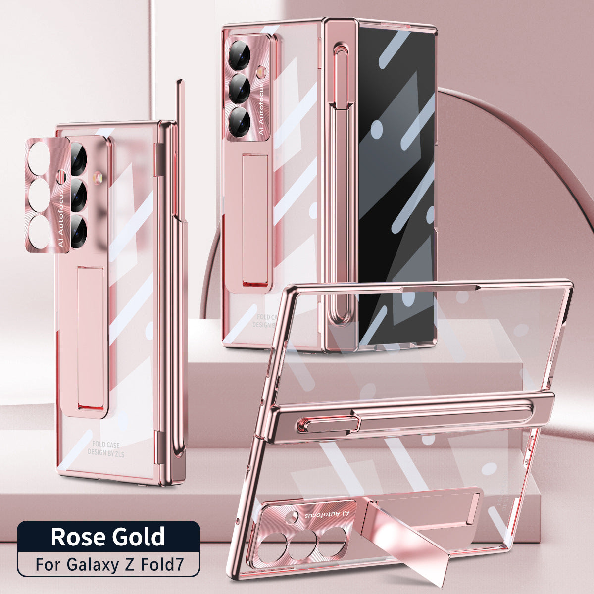 Magnetic Hinge Plating Case For Galaxy Z Fold 7/6/5/4/3 With Double Hinge Protector