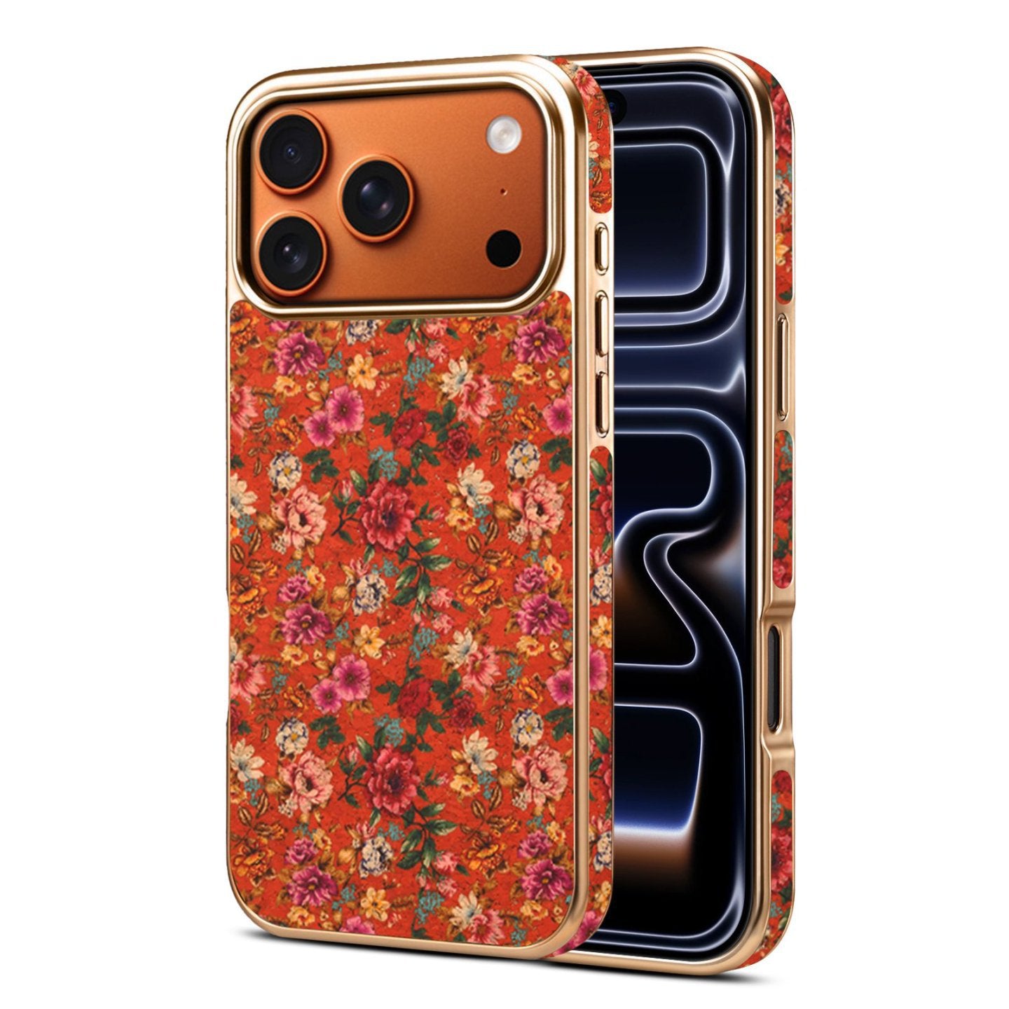 Vintage Bohemian Mosaic Floral Gold Frame iPhone Case