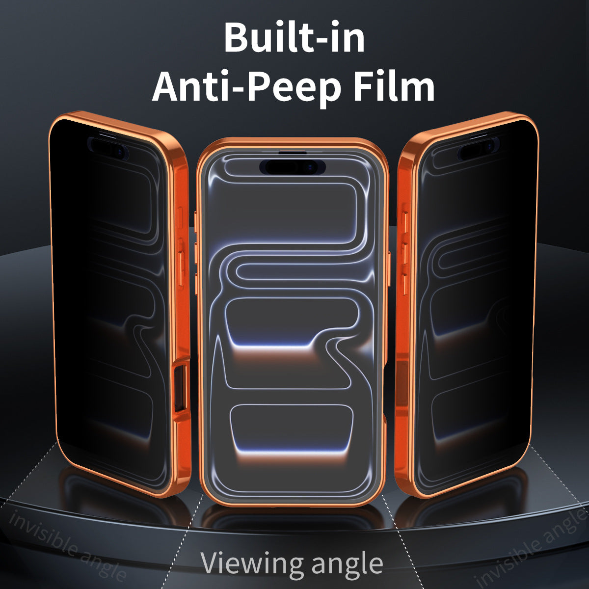 Magnetic Double-sided Metal Case With Anti-Peep Tempered Glass MagSafe Ring Holder For iPhone