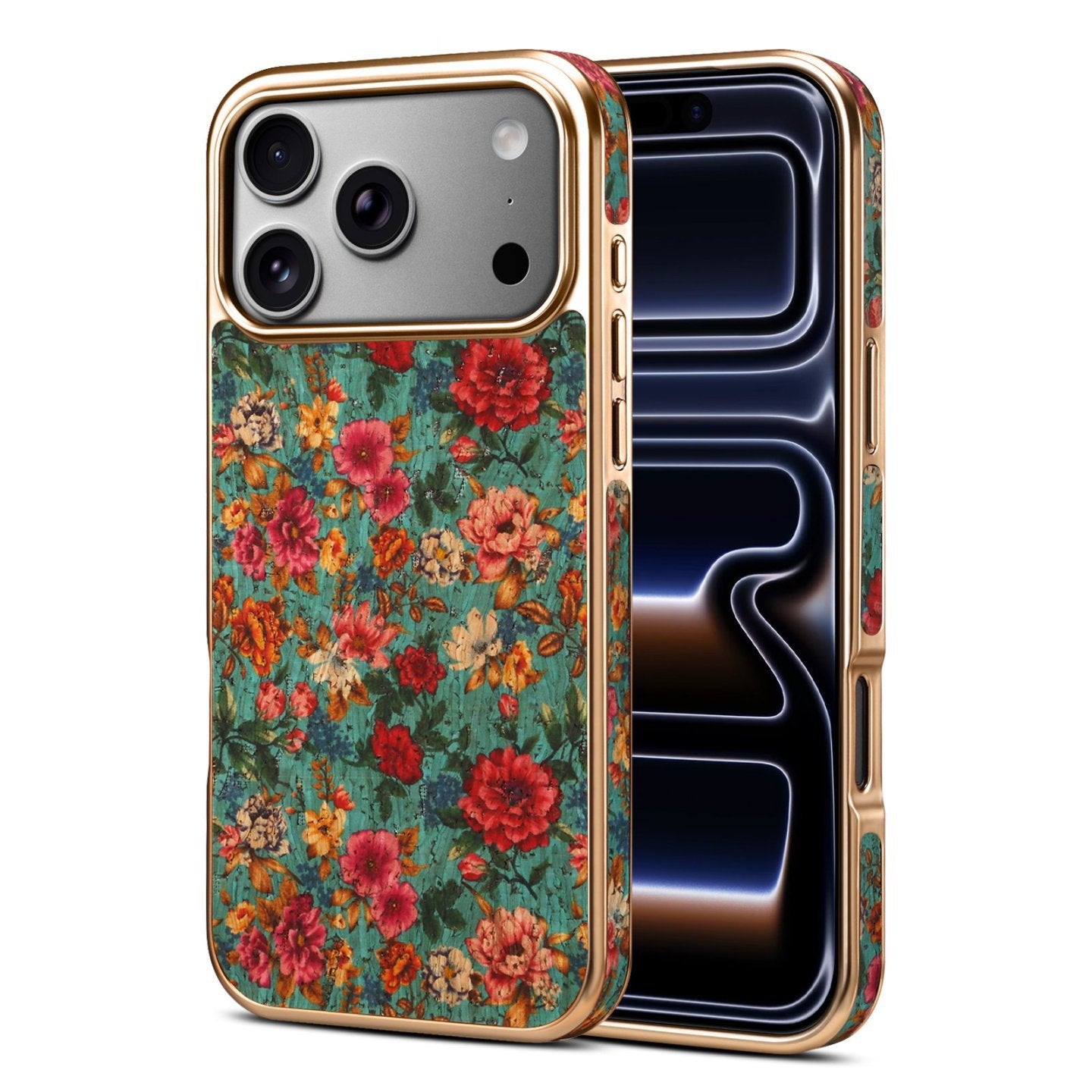 Vintage Bohemian Mosaic Floral Gold Frame iPhone Case