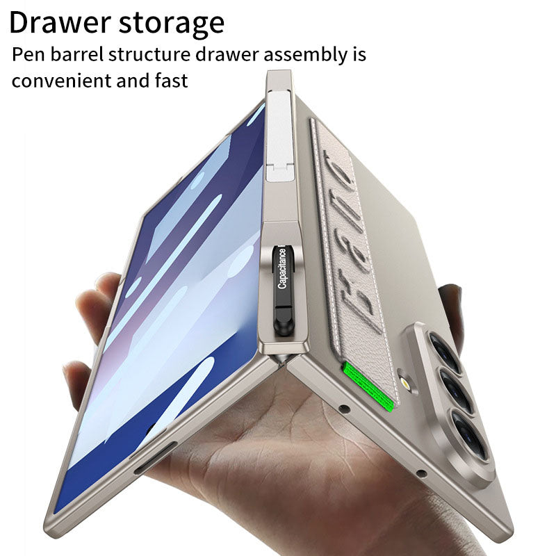 Magnetic Hinge All-included Case With Pen Box & Wristband For Galaxy Z Fold 7