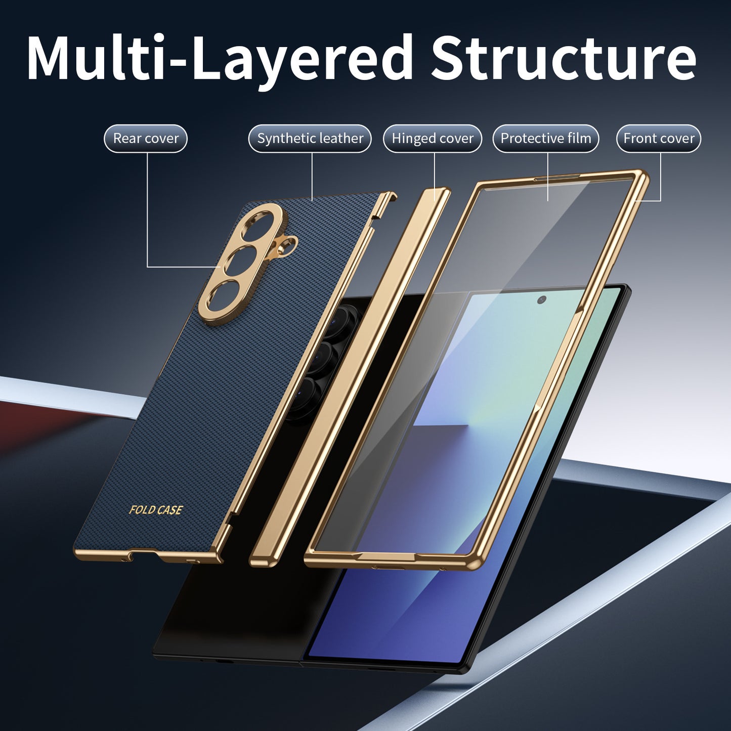Business Golden Plating Protective Phone Case For Galaxy Z Fold Series