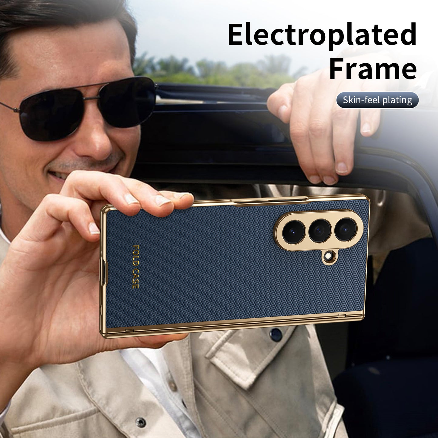 Business Golden Plating Protective Phone Case For Galaxy Z Fold Series