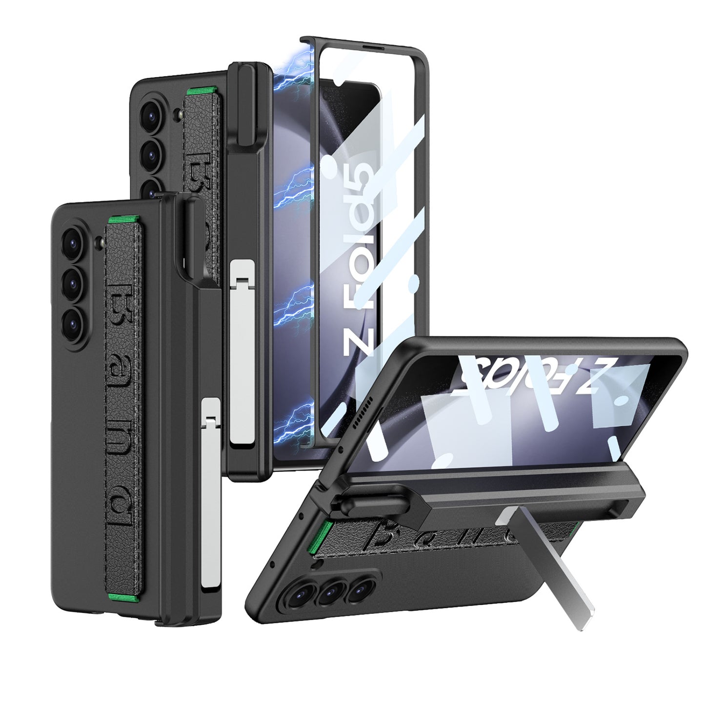 Magnetic Hinge All-included Case With Pen Box & Wristband For Galaxy Z Fold 7/6/5