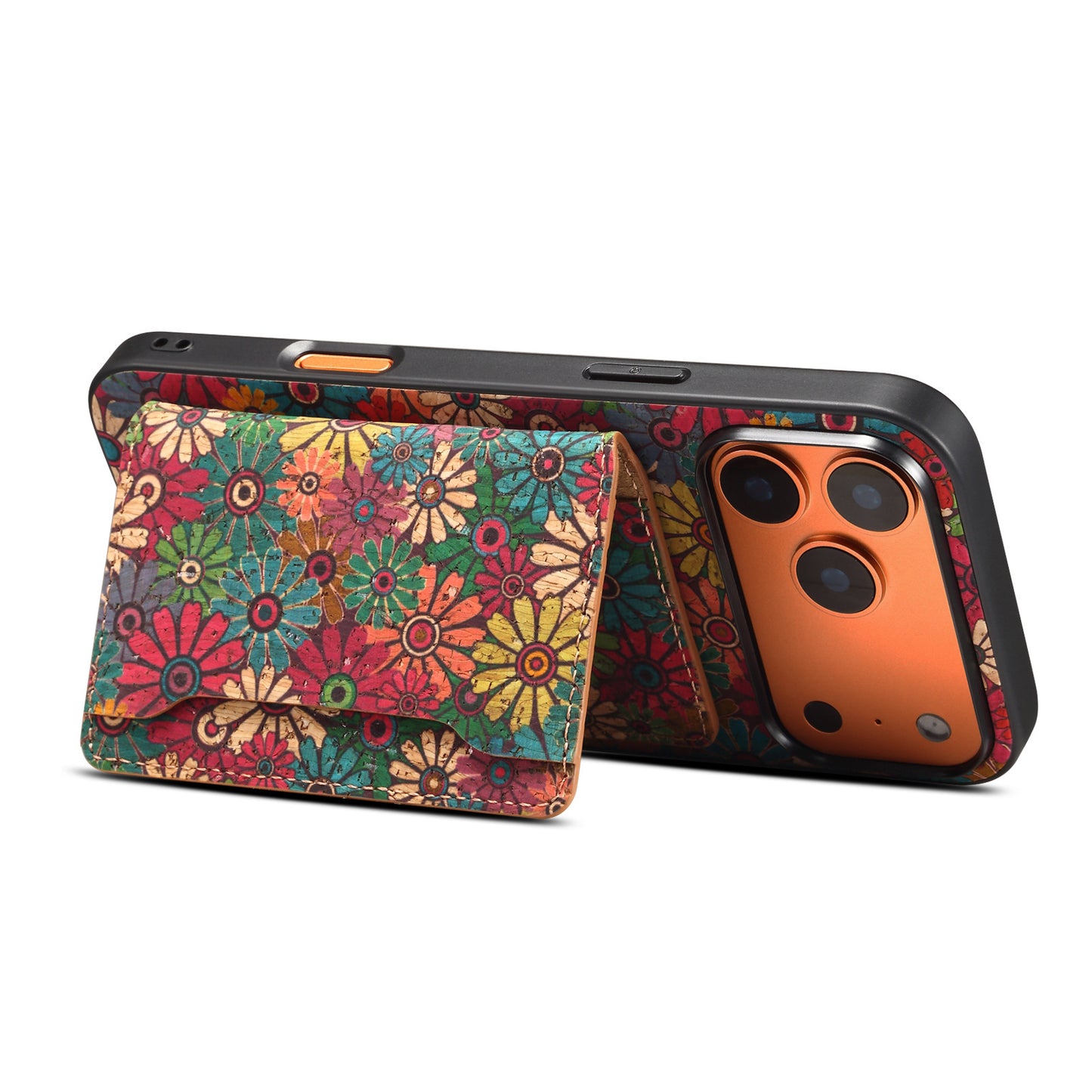 Bohemian Floral Magnetic Wallet Stand iPhone Case