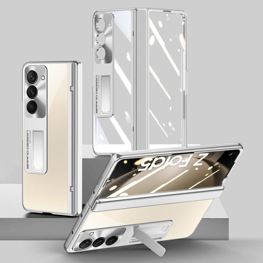 Electroplate Aluminum Bracket Lens Protection Phone Case For Samsung Galaxy Z Fold5 Fold4 - Mycasety Mycasety