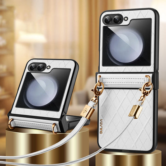 Luxury Leather Crossbody Phone Case For Galaxy Z Flip 7/6/5/4