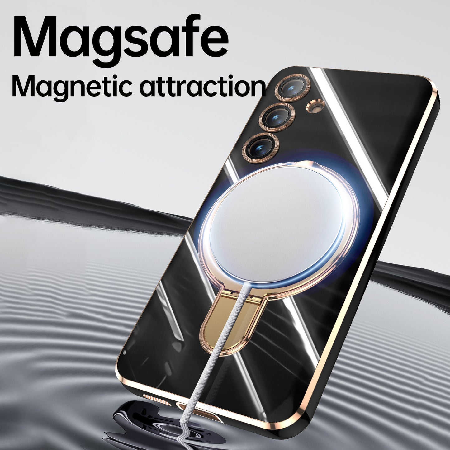 Electroplated Magnetic Bracket Anti-fall Phone Case For Samsung Galaxy - Mycasety Mycasety