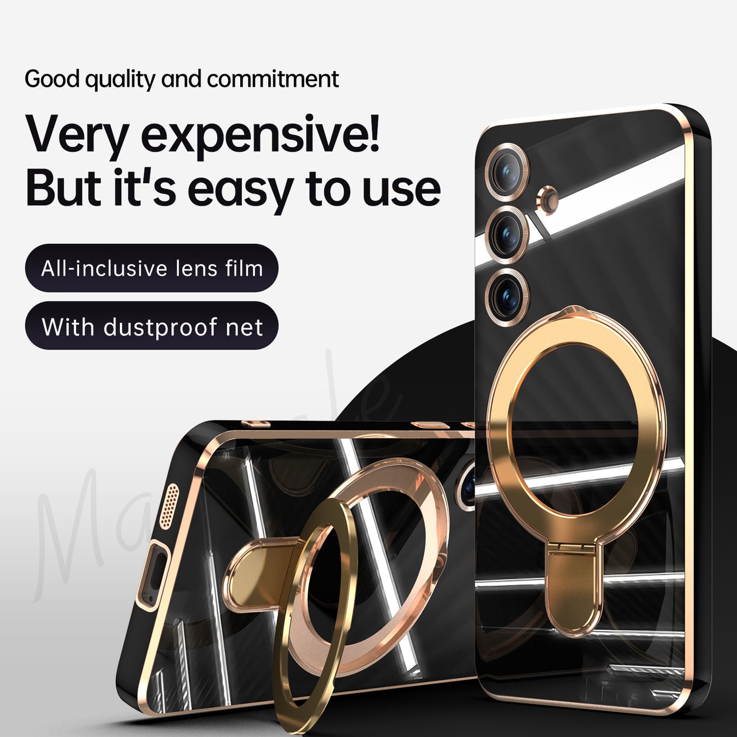 Electroplated Magnetic Bracket Anti-fall Phone Case For Samsung Galaxy - Mycasety Mycasety