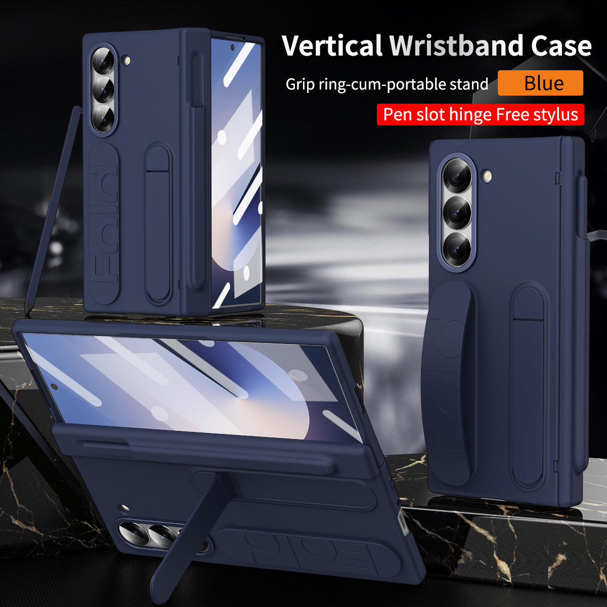 Higne Pen Box Shockproof Phone Case With Screen Protector & Wristband Holder For Galaxy Z Fold 6/5/4