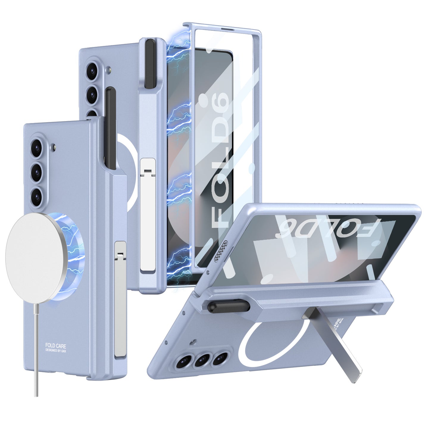 Magnetic Hinge Hidden Bracket All-included Case With Pen Box For Galaxy Z Fold 7/6/5