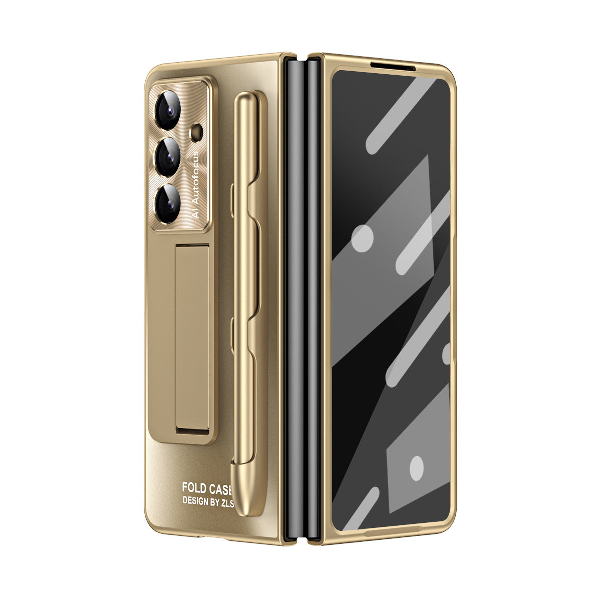 Business Electroplating Shockproof Phone Case With Screen Film & Stylus For Galaxy Z Fold 7/6/5/4/3