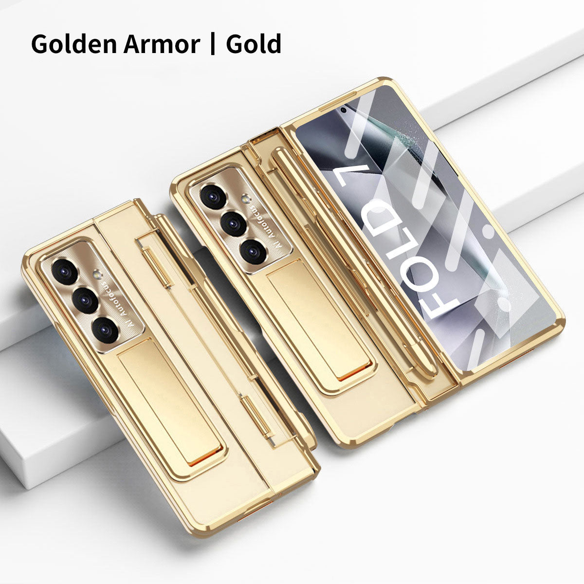 Armor Electroplated Shockproof Phone Case With Screen Protector For Galaxy Z Fold 7/6/5/4/3