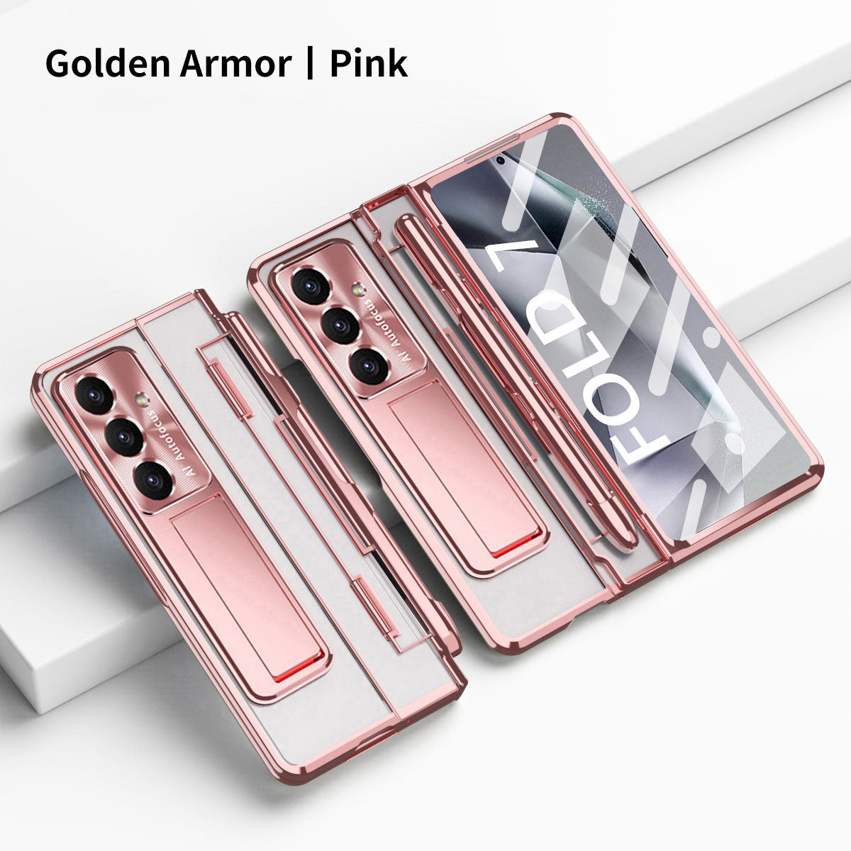 Armor Electroplated Shockproof Phone Case With Screen Protector For Galaxy Z Fold 7/6/5/4/3