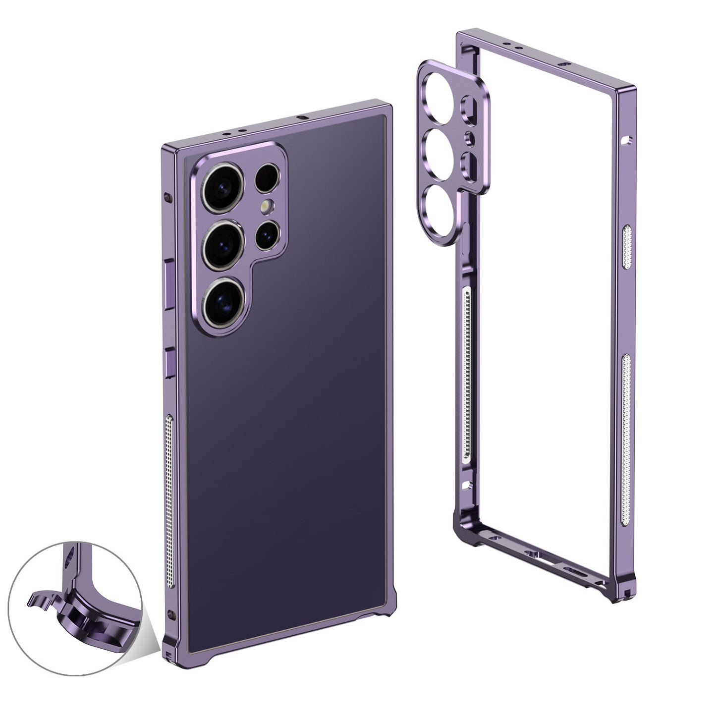 Titanium Metal Phone Case With Camera Protector For Galaxy S25 S24 S23 Ultra