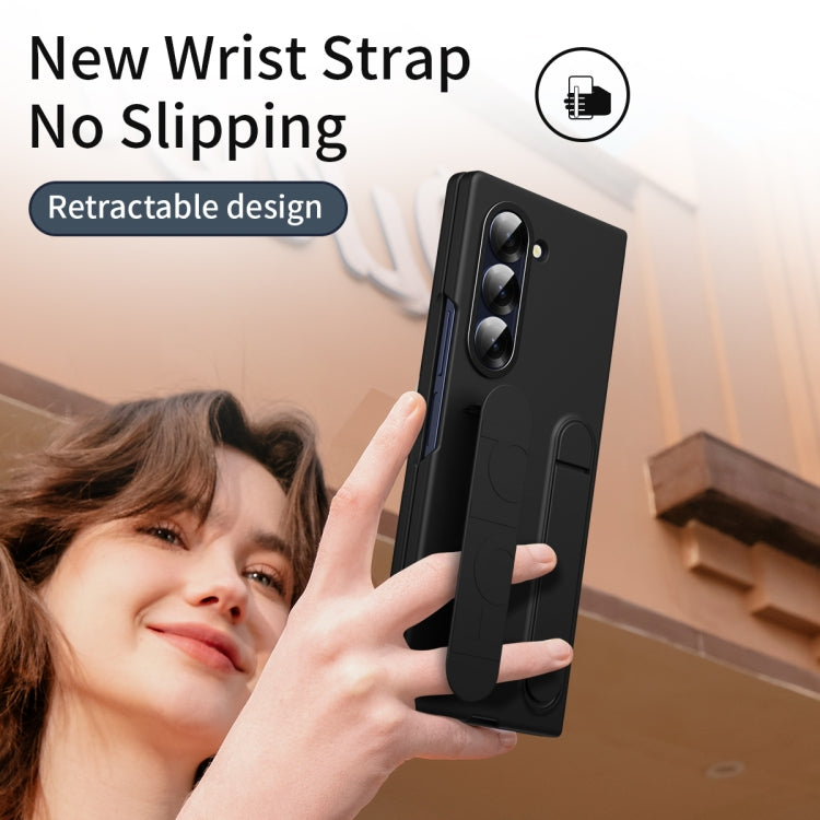 Shockproof Phone Case With Wristband Bracket Back For Galaxy Z Fold 6/5/4 With Screen Glass Protector