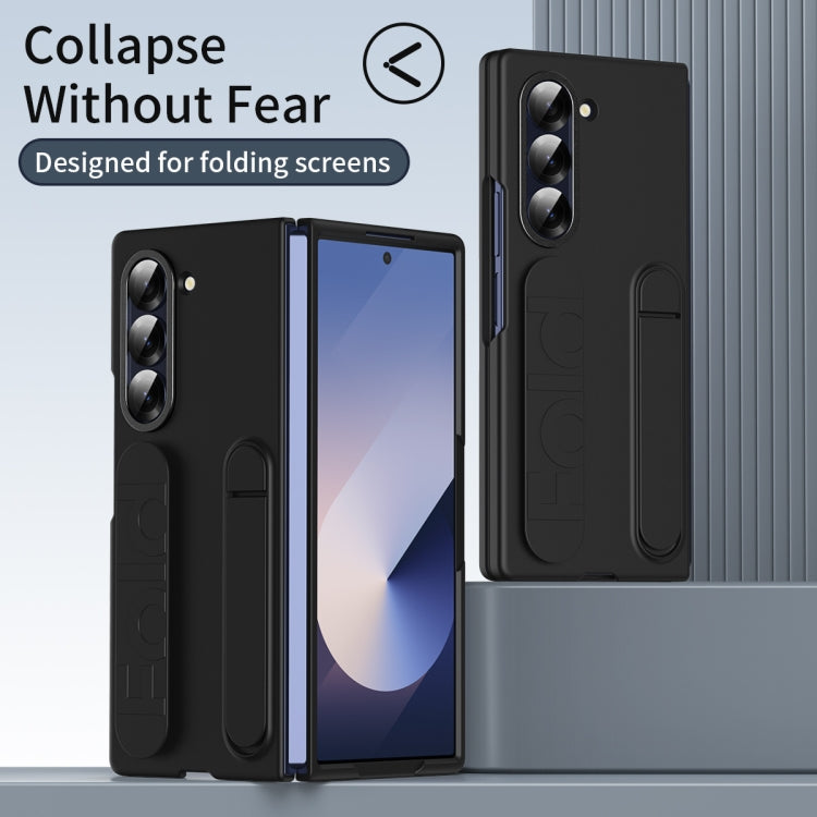 Shockproof Phone Case With Wristband Bracket Back For Galaxy Z Fold 6/5/4 With Screen Glass Protector