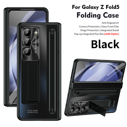 Armor Electroplated Anti-fall Protective Phone Case With Pen Tray Shell and Film For Samsung Galaxy Z Fold5 Fold4 - Mycasety Mycasety