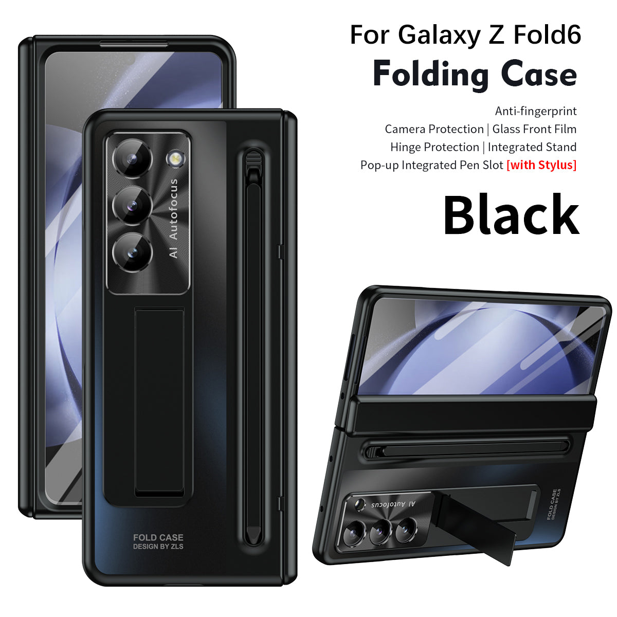 Armor Electroplated Anti-fall Protective Phone Case With Pen Tray Shell and Film For Galaxy Z Fold6 Fold5 Fold4