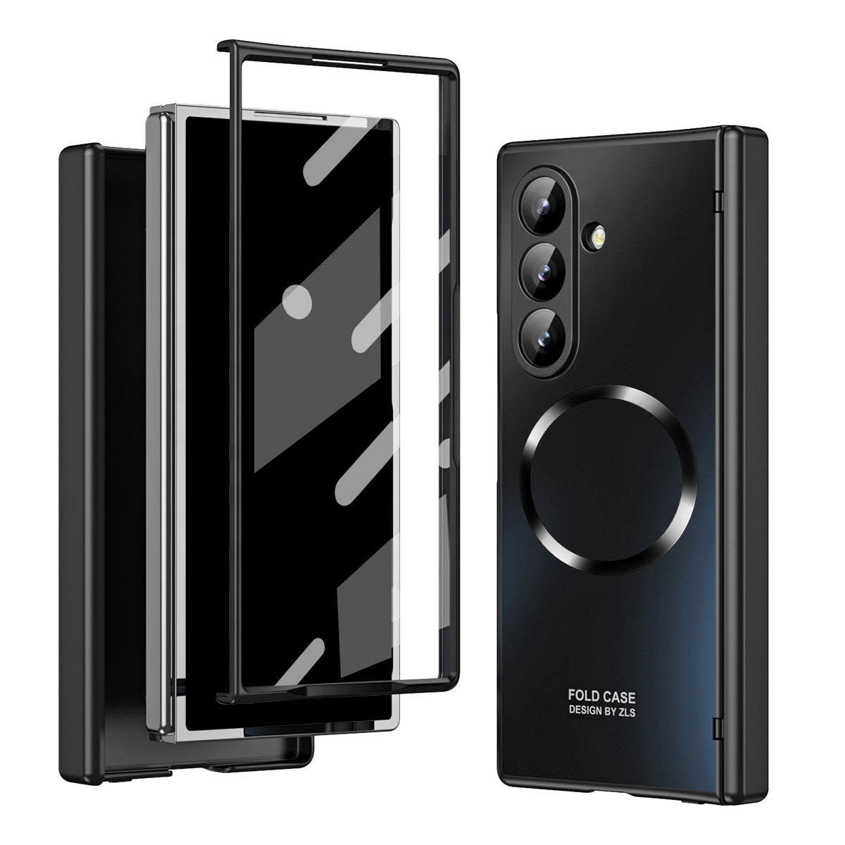 Electroplating Shockproof Magnetic Phone Case With Screen Film For Galaxy Z Fold 7/6/5