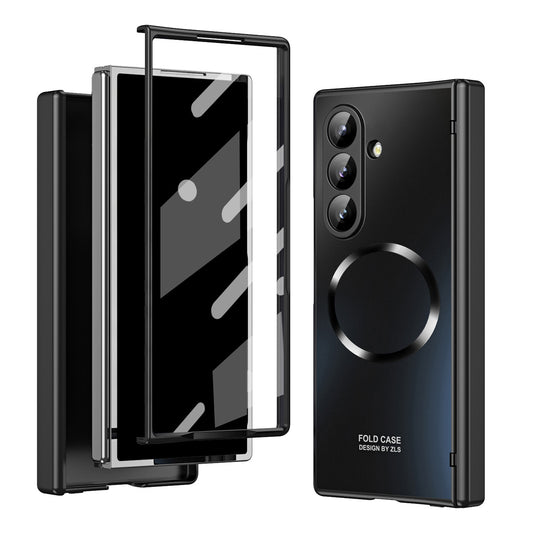 Electroplating Shockproof Magnetic Phone Case With Screen Film For Galaxy Z Fold 7/6/5