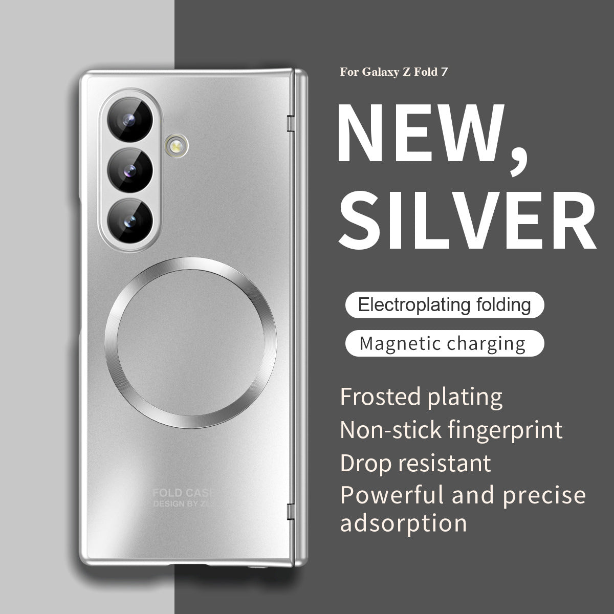 Electroplating Shockproof Magnetic Phone Case With Screen Film For Galaxy Z Fold 7/6/5
