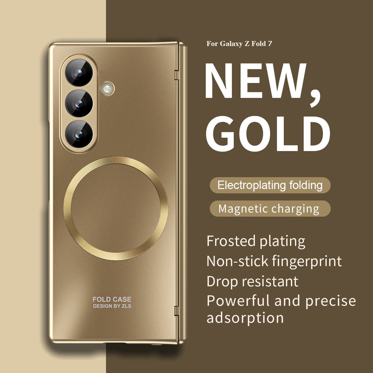 Electroplating Shockproof Magnetic Phone Case With Screen Film For Galaxy Z Fold 7/6/5
