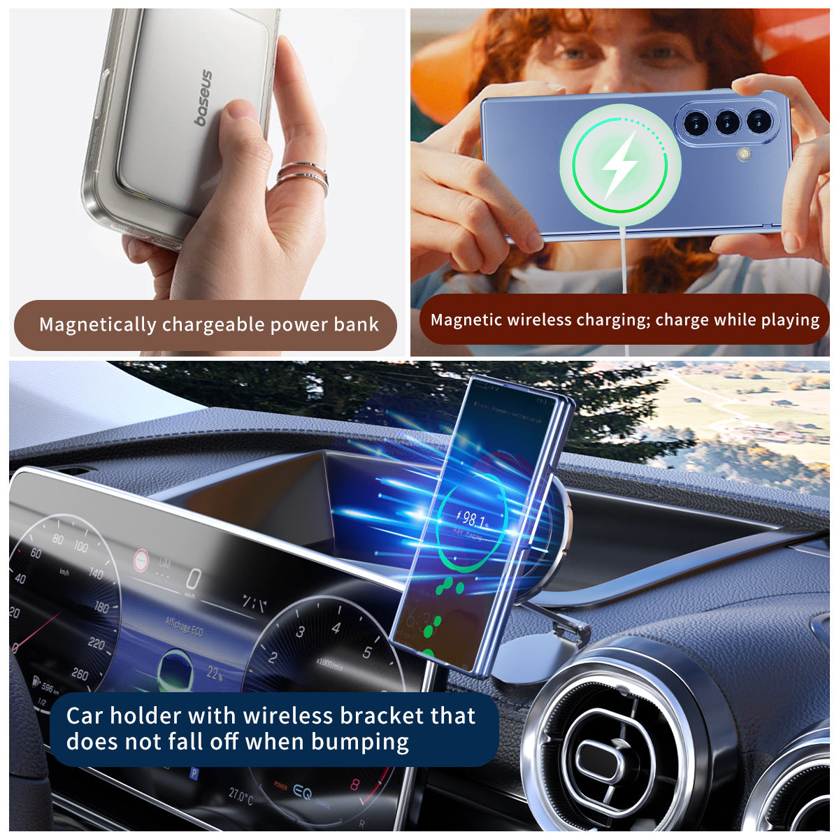 Electroplating Shockproof Magnetic Phone Case With Screen Film For Galaxy Z Fold 7/6/5