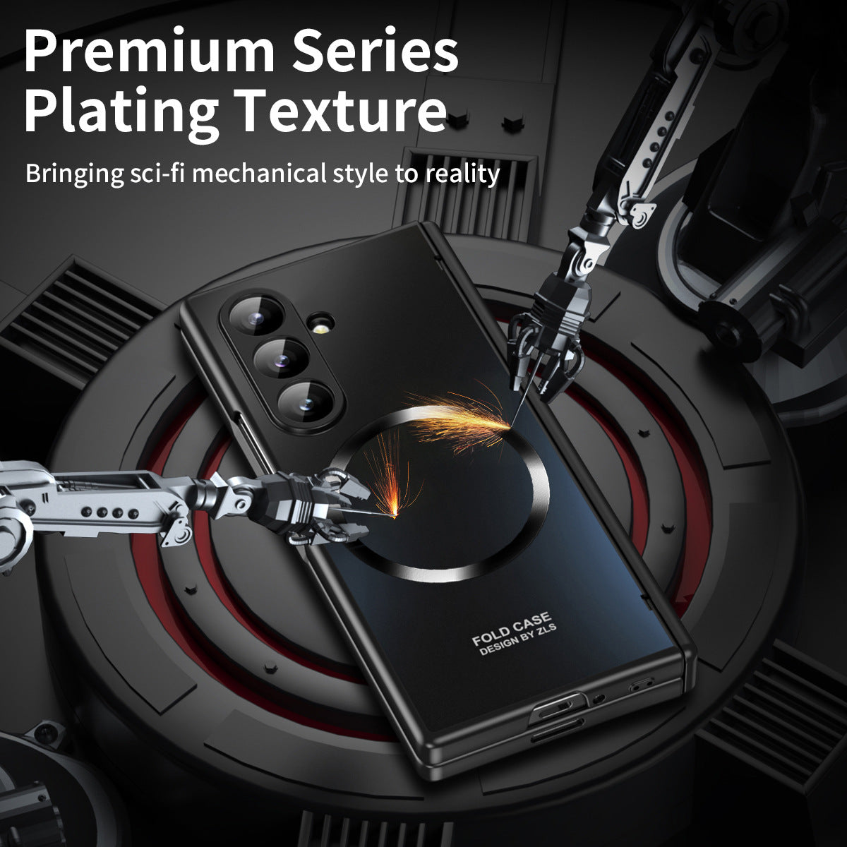 Electroplating Shockproof Magnetic Phone Case With Screen Film For Galaxy Z Fold 7/6/5