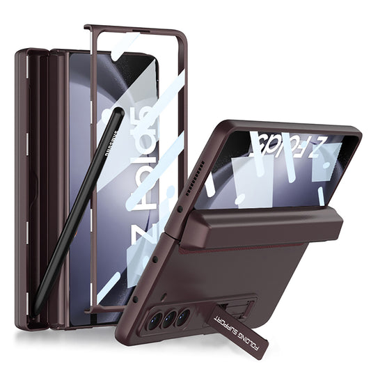 Magnetic Hinge Pen Box Protective Phone Case With Back Screen Glass For Samsung Galaxy Z Fold 5/4/3 5G - Mycasety Mycasety