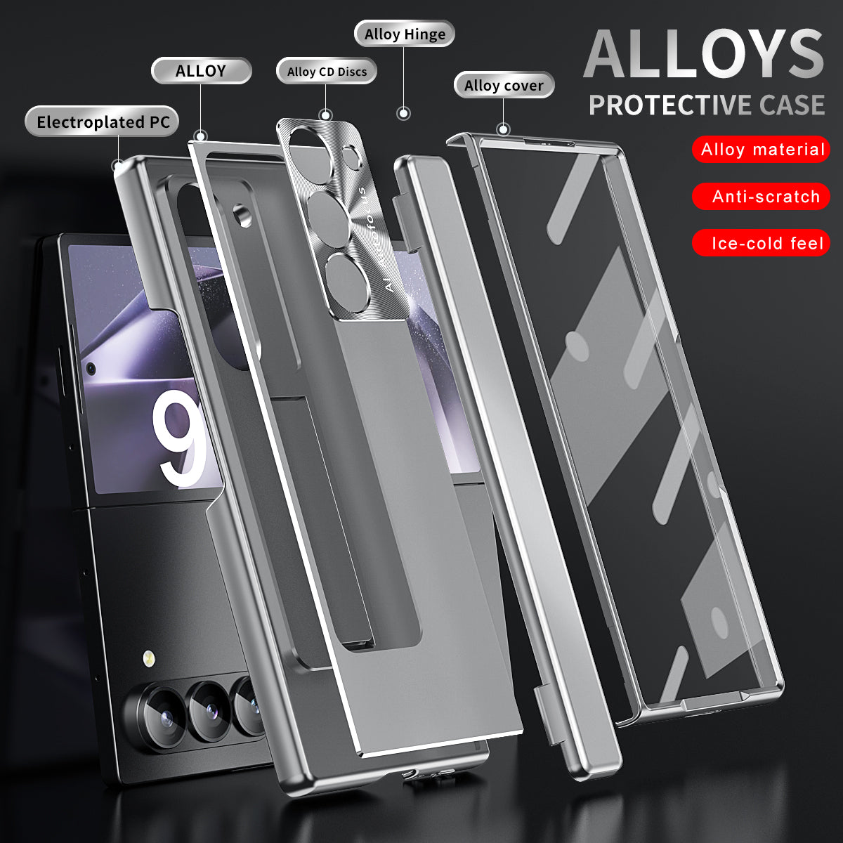 Aluminum Alloy Electroplating Shockproof Phone Case For Galaxy Z Fold 6/5/4/3