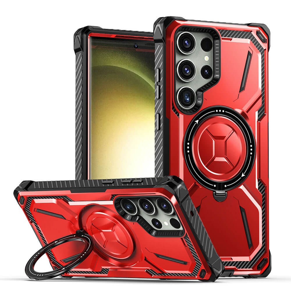 Metal Armor Four Corners Anti-Fall Magnetic Phone Case For Samsung Galaxy