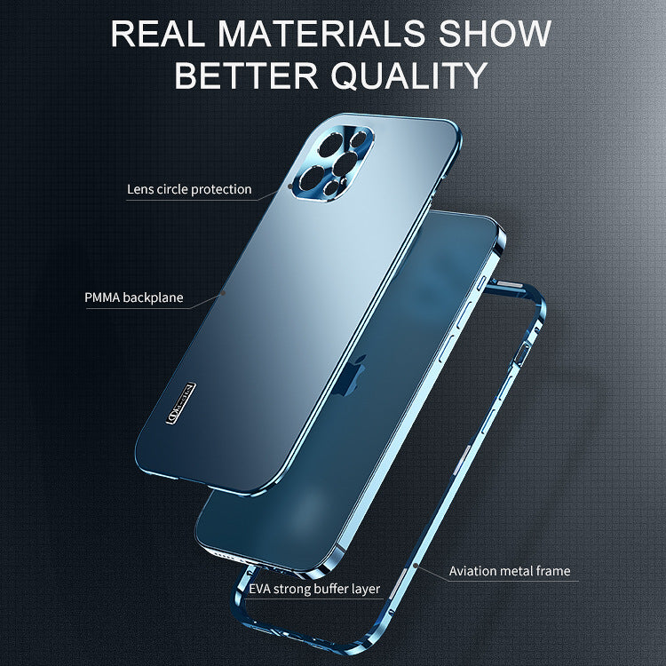 Magnetic Aluminum Alloy Metal Frame Phone Case For iPhone 14 13 12 Pro Max - mycasety2023 Mycasety