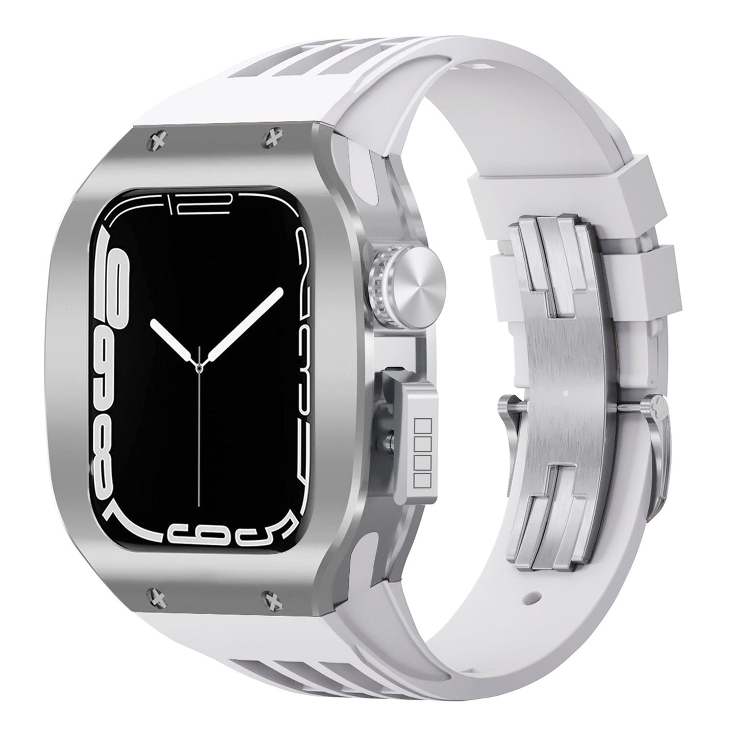 Luxurious Titanium Alloy Case Strap For Apple Watch Series 44/45 mm - Mycasety Mycasety