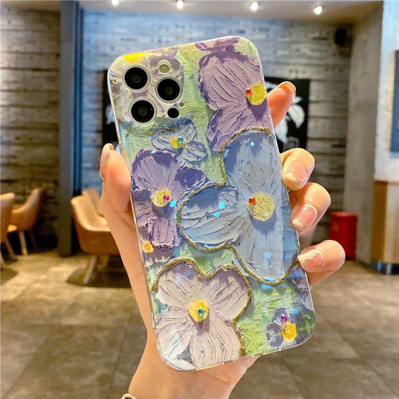 Ins Hot Oil Painting Flower Samsung/iPhone Case - Mycasety Mycasety