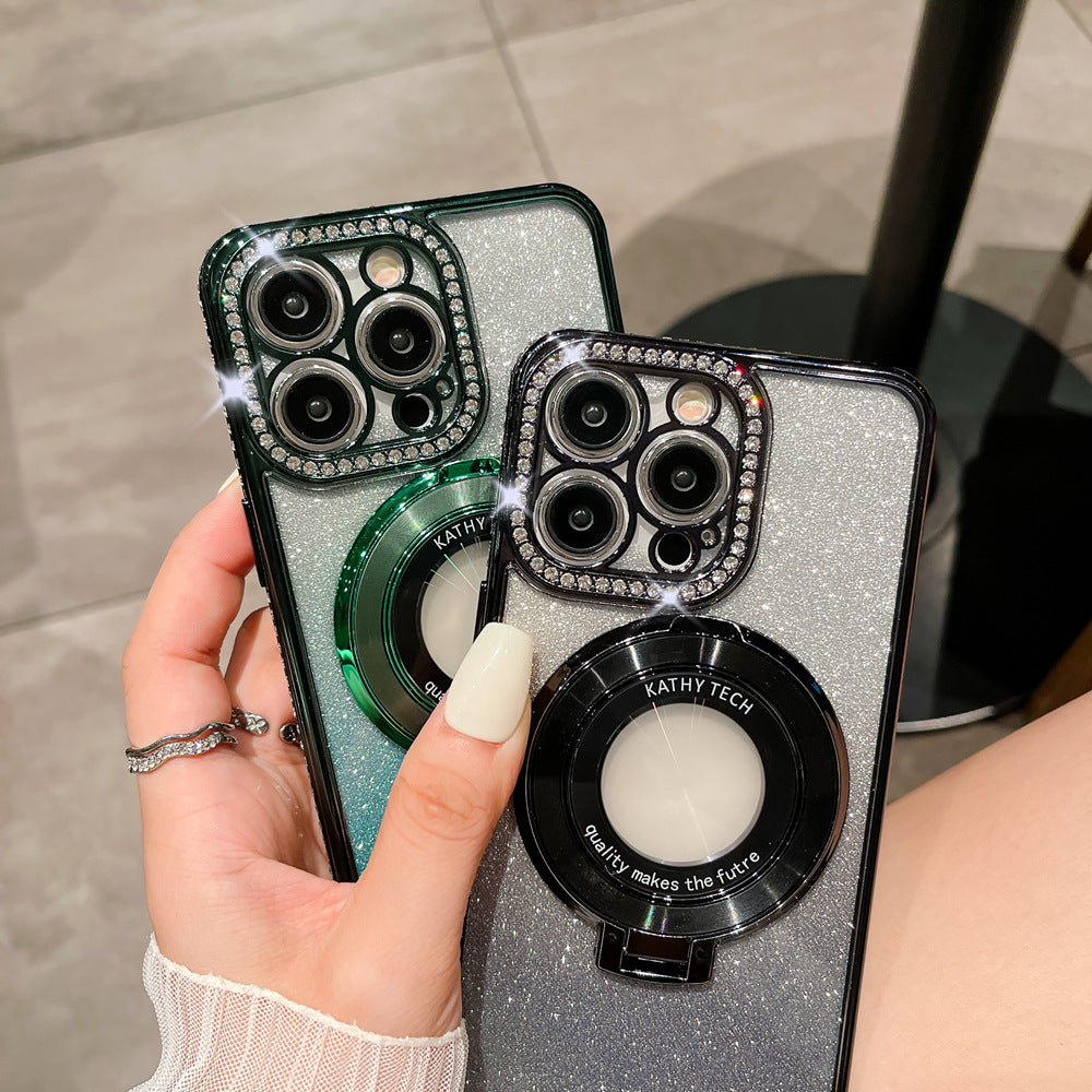 Glitter Diamond Magnetic Magsafe Ring Holder Case for iPhone