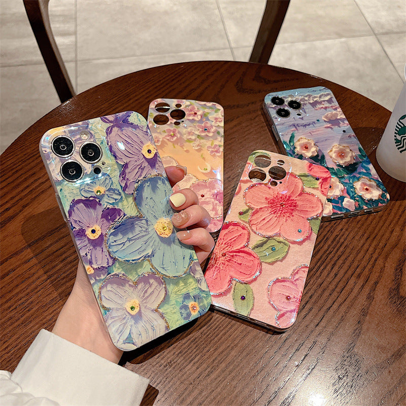 Oil Painting Flower Samsung/iPhone Case - Mycasety Mycasety