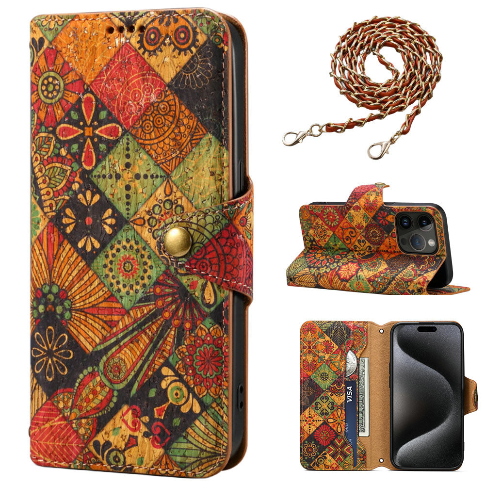 Luxurious Bohemian Style Card Holder iPhone Case With Lanyard - Mycasety Mycasety