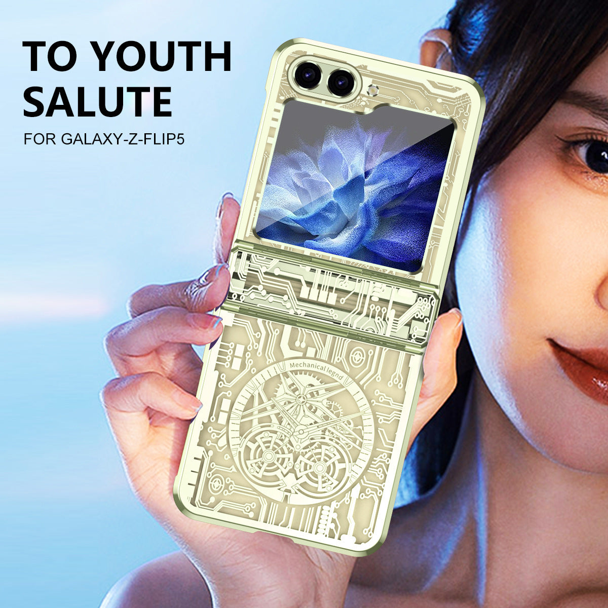 Cyberpunk Style Phone Case For Galaxy Z Flip5 Flip4 Flip3 5G Silver / Samsung Galaxy Z Flip5 5G Cyberpunk Style Phone Case For Galaxy Z Flip5 Flip4 Flip3 5G Silver / Samsung Galaxy Z Flip5 5G