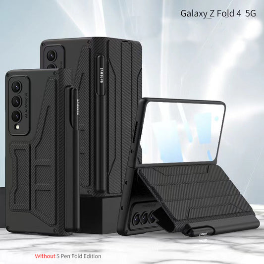 Business Samsung Galaxy Z Fold4 5G Flip Case Leather Cover With Film Detachable S Pen Holder - Mycasety Mycasety