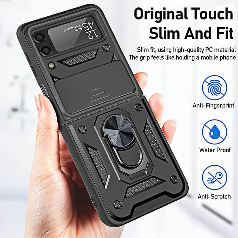 Drop Tested Cover with Magnetic Kickstand Car Mount Protective Case for Samsung Galaxy Z Flip3 Flip4 5G - mycasety2023 Mycasety