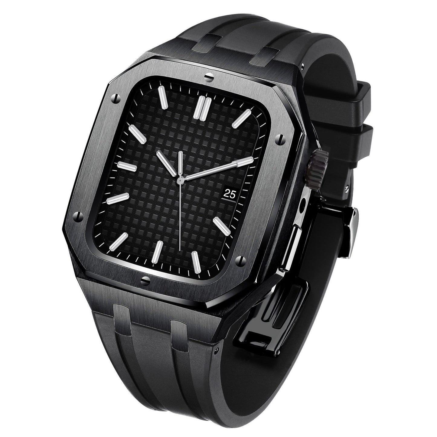 Luxury Metal Case Strap For Apple Watch Series 44/45 mm - mycasety2023 Mycasety