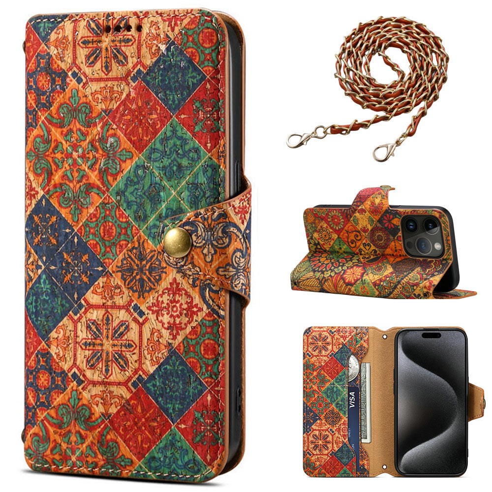 Luxurious Bohemian Style Card Holder iPhone Case With Lanyard - Mycasety Mycasety