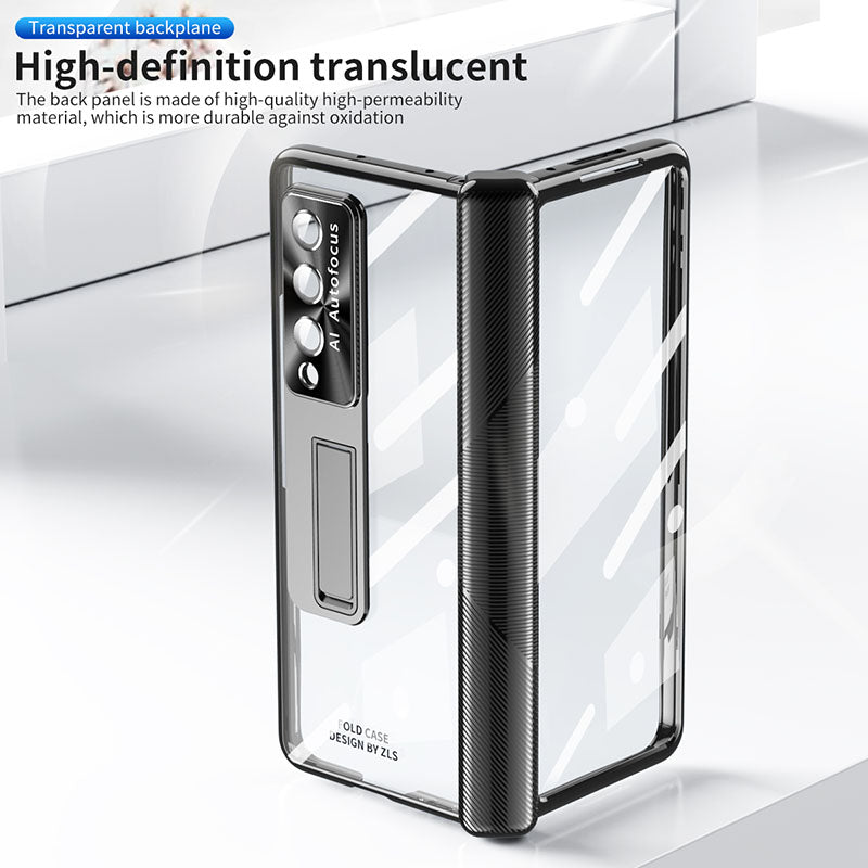 Luxury Magnetic Hinge Transparent Case For Samsung Galaxy Z Fold4 Fold3 5G - Mycasety Mycasety