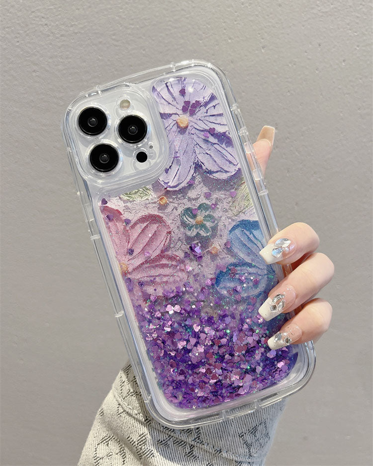 Quicksand Oil Painting Flower iPhone Case - mycasety2023 Mycasety